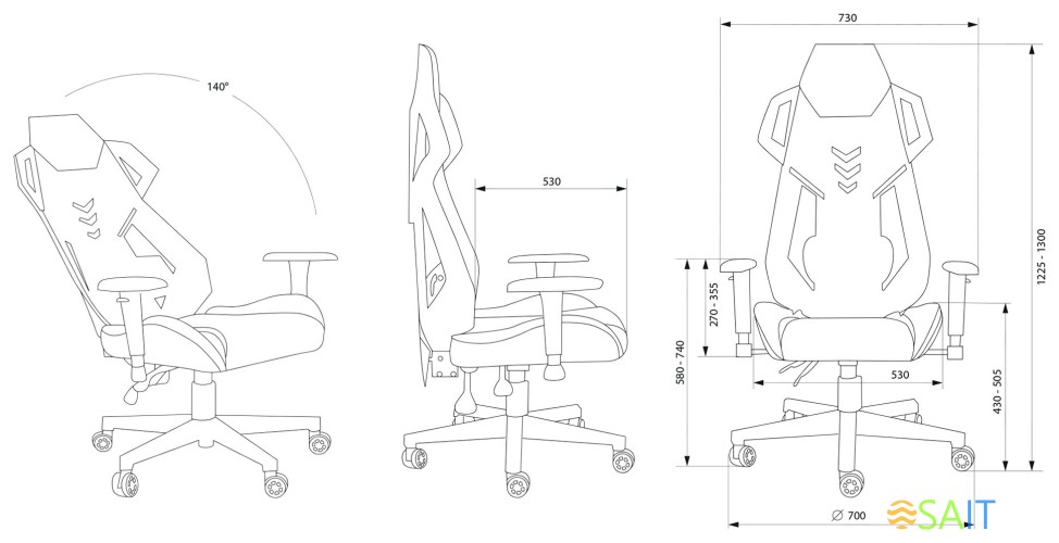 Кресло игровое Cactus CS-CHR-090BL черный эко.кожа/сетка крестов. нейлон