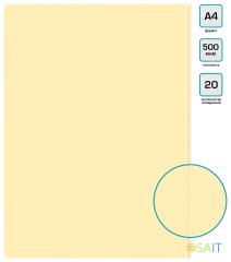 Папка с 20 прозр.вклад. Бюрократ Pastel PAST20YEL A4 пластик 0.5мм торц.карм с бум. встав желтый