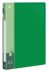 Папка на 4-х кольцах Бюрократ -0818/4RGRN A4 пластик 0.7мм кор.18мм внутр. с вставкой зеленый