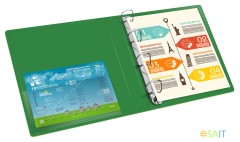 Папка на 4-х кольцах Бюрократ -0818/4RGRN A4 пластик 0.7мм кор.18мм внутр. с вставкой зеленый