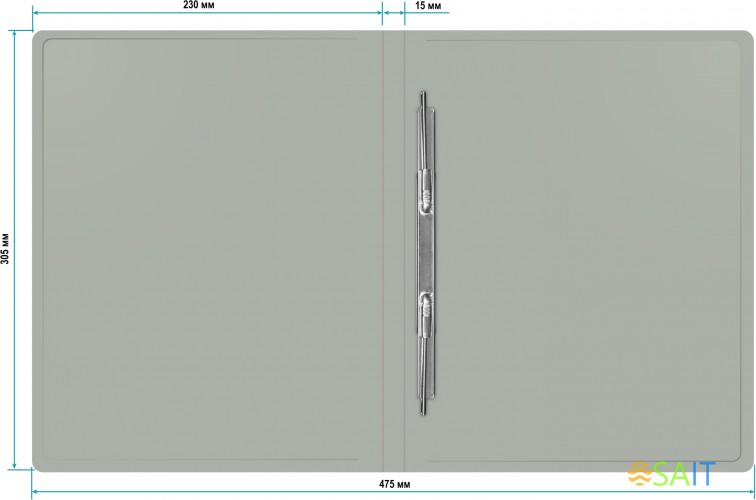 Папка метал.пруж.скоросш. Бюрократ -PZ05PGREY A4 пластик 0.5мм торц.наклейка серый