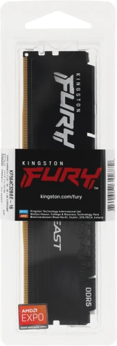 Память DDR5 16GB 6400MHz Kingston KF564C32BBE-16 Fury Beast Black Expo RTL Gaming PC5-51200 CL32 DIMM 288-pin 1.4В single rank с радиатором Ret