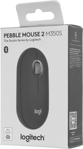 Мышь Logitech Pebble 2 M350S графитовый оптическая 4000dpi silent беспров. BT для ноутбука 2but (910-006988)