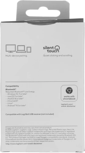 Мышь Logitech Pebble 2 M350S графитовый оптическая 4000dpi silent беспров. BT для ноутбука 2but (910-006988)