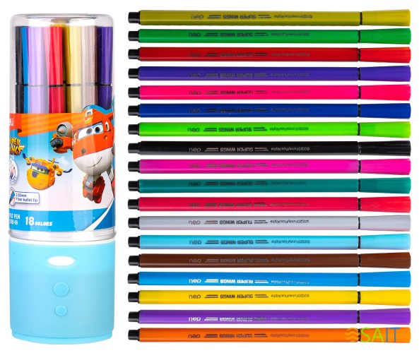 Фломастеры Deli EC150-18 Super Wings 18цв. пластиковая туба