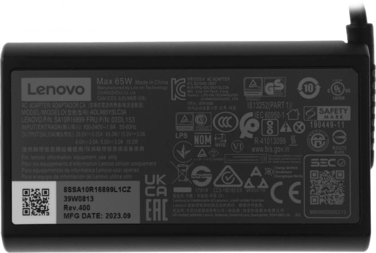 Адаптер Lenovo ThinkPad 65W от бытовой электросети