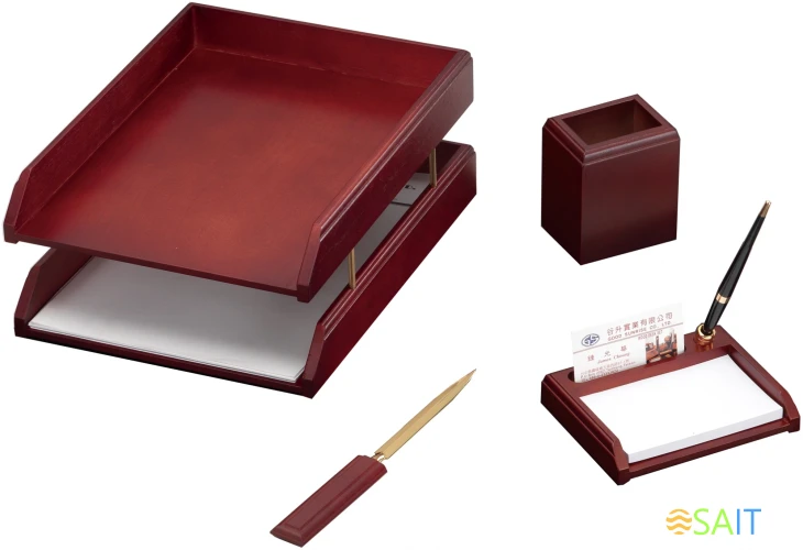 Настольный набор Good Sunrise M4C-10A (4 предмета) красное дерево дерево бордовый/черный