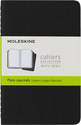 Блокнот Moleskine CAHIER JOURNAL QP313 Pocket 90x140мм обложка картон 64стр. нелинованный черный (3шт)