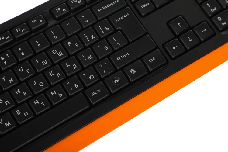 Клавиатура + мышь A4Tech Fstyler F1010 клав:черный/оранжевый мышь:черный/оранжевый USB Multimedia (F1010 ORANGE)