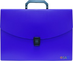 Портфель Бюрократ -BPP6BLUE 6 отдел. A4 пластик 0.7мм синий