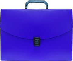 Портфель Бюрократ -BPP6BLUE 6 отдел. A4 пластик 0.7мм синий