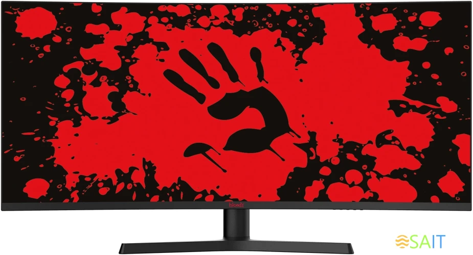 Монитор Bloody 34" MN340W черный VA LED 1ms 21:9 HDMI M/M матовая HAS Piv 300cd 178гр/178гр 3440x1440 180Hz FreeSync DP UW USB 5.7кг