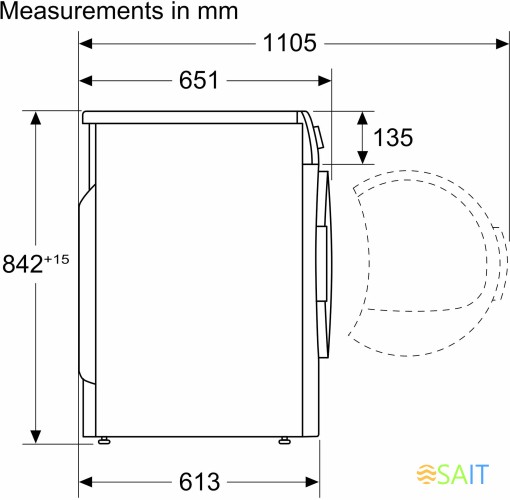 Сушильная машина Bosch Serie 8 WQB245B0ME пан.англ. кл.энер.:A+++ макс.загр.:9кг белый