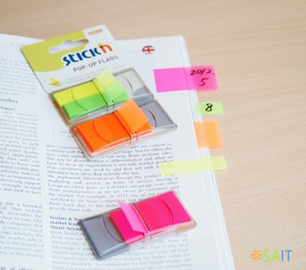 Закладки самокл. индексы пластиковые Stick`n 26014 25x45мм 1цв.в упак. 50лист фиолетовый Z-сложения блистер