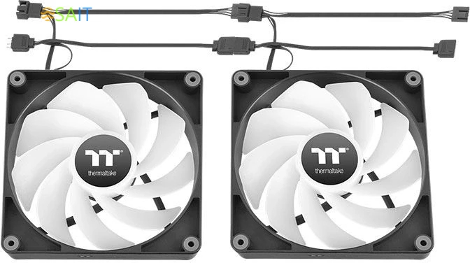 Вентилятор для корпуса Thermaltake CT120 Sync Reverse ARGB 120х120x25 черный 4-pin 31.2дБ (упак.:2шт) (CL-F173-PL12SW-A) Ret