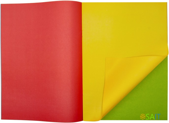 Бумага цветная Silwerhof ассорти двустор. 16л. 8цв. A4 Пони 50г/м2 2диз. обл.бум.офсет скрепка (упак.:50шт)