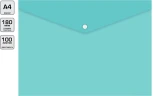 Конверт на кнопке Бюрократ Pastel -PKPAST/GRN A4 пластик 0.18мм мятный
