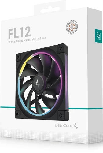 Вентилятор для корпуса Deepcool FL12 ARGB 120х120x25 черный 4-pin 32дБ (R-FL12-BKAPN1-G) Ret
