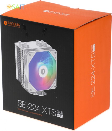 Устройство охлаждения(кулер) ID-Cooling SE-224-XTS ARGB Soc-AM5/AM4/1200/1700/1851 белый 4-pin 29dB Al+Cu 220W 650gr Ret (SE-224-XTS ARGB WHITE)
