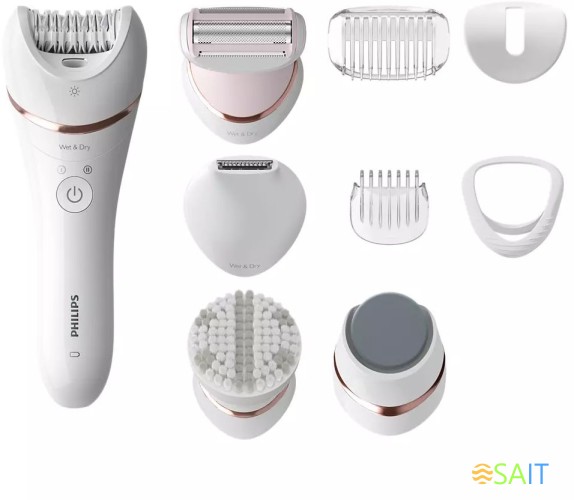 Эпилятор Philips BRE740/10 скор.:2 насад.:8 от аккум. белый