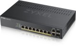Коммутатор Zyxel GS1920-8HPV2-EU0101F (L2) 8x1Гбит/с 2xКомбо(1000BASE-T/SFP) 8PoE+ 130W управляемый
