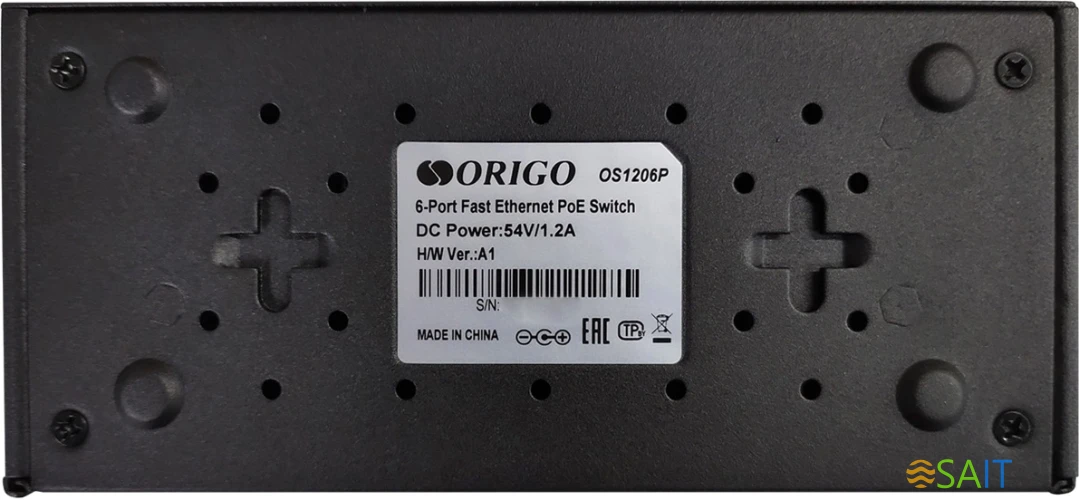 Коммутатор Origo OS1206P/60W OS1206P/60W/A1A (L2) 6x100Мбит/с 4PoE 4PoE+ 100W неуправляемый