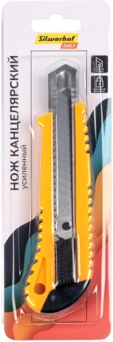 Нож канцелярский Silwerhof Daily шир.лез.18мм фиксатор усиленный пластик ассорти блистер