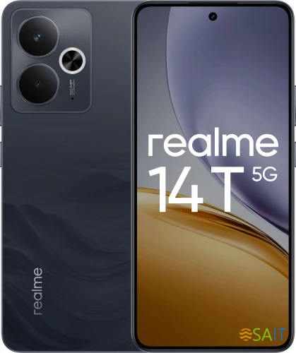Смартфон Realme RMX5078 14T 5G 128Gb 8Gb черный моноблок 3G 4G 2Sim 6.67" 1080x2400 Android 15 50Mpix 802.11 a/b/g/n/ac NFC GPS GSM900/1800 GSM1900 Protect