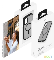 Чехол (клип-кейс) uBear для Apple iPhone 16 Cloud with MagSafe черный (CS427BL61MT-I24M)