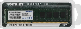 Память DDR3 4Gb 1600MHz Patriot PSD34G160081 RTL PC3-12800 CL11 DIMM 240-pin 1.5В single rank Ret