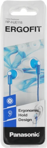 Наушники внутриканальные Panasonic RP-HJE118GU 1.1м белый/голубой проводные в ушной раковине (RP-HJE118GUA)