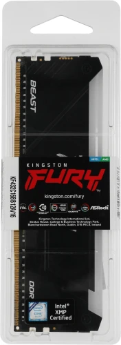 Память DDR4 16GB 3200MHz Kingston KF432C16BB12A/16 Fury Beast RGB RTL Gaming PC4-25600 CL16 DIMM 288-pin 1.35В dual rank с радиатором Ret