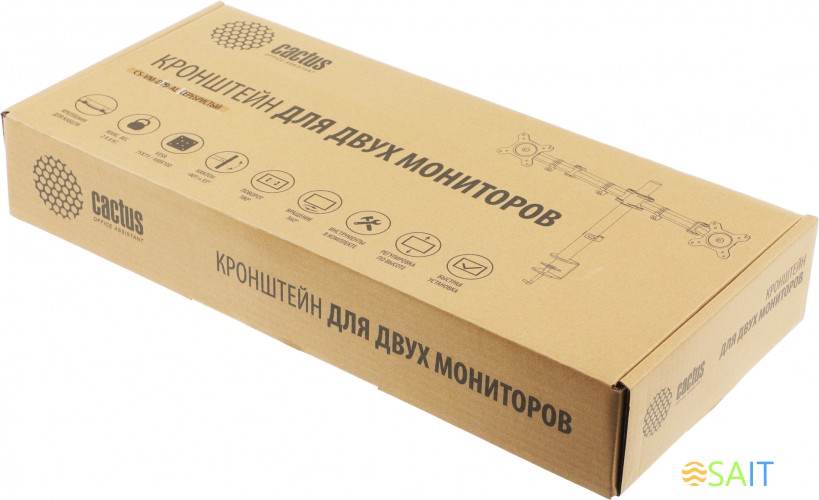 Кронштейн для мониторов Cactus CS-VM-D29-AL серебристый 13"-27" макс.8кг настольный поворот и наклон