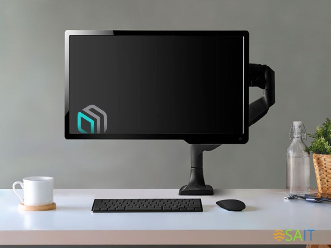 Кронштейн для мониторов Onkron G100 белый 13"-32" макс.9кг настольный поворот и наклон верт.перемещ.