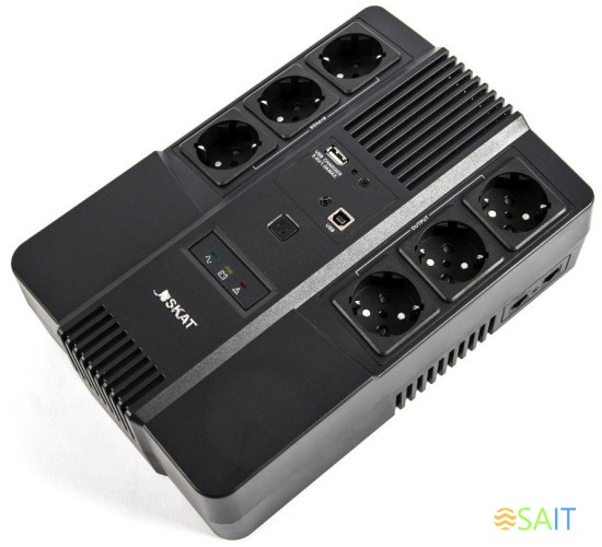 Источник бесперебойного питания Бастион Skat-UPS 600 AI 360Вт 600ВА черный