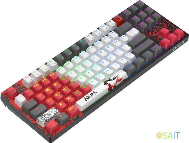 Клавиатура A4Tech Bloody WS87 Naraka механическая черный/красный USB беспроводная BT/Radio Multimedia for gamer LED (WS87)