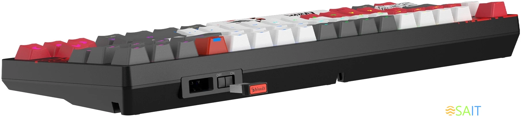 Клавиатура A4Tech Bloody WS87 Naraka механическая черный/красный USB беспроводная BT/Radio Multimedia for gamer LED (WS87)