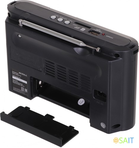 Радиоприемник портативный Supra ST-17U черный USB SD