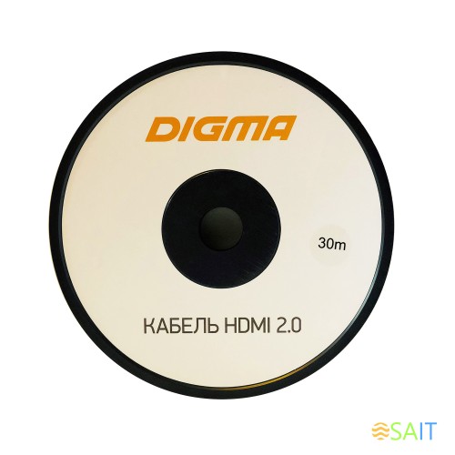 Кабель аудио-видео Digma HDMI 2.0 AOC HDMI (m)/HDMI (m) 30м. позолоч.конт. черный (BHP AOC 2.0-30)