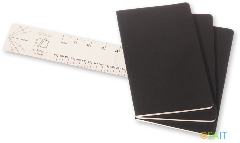 Блокнот Moleskine CAHIER JOURNAL QP318 Large 130х210мм обложка картон 80стр. нелинованный черный (3шт)