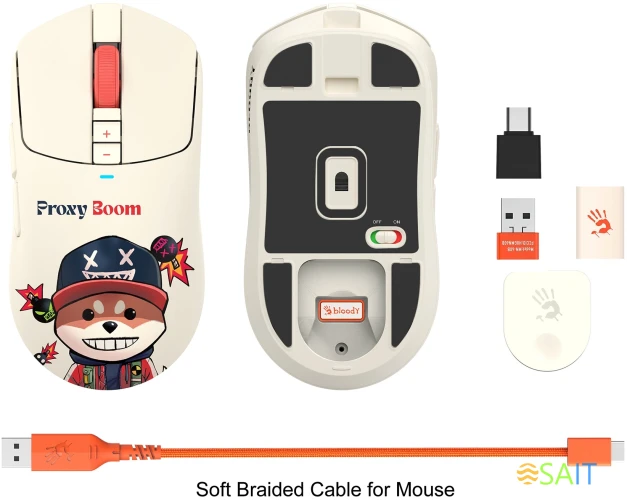 Мышь A4Tech Bloody R72 Ultra Proxy Boom бежевый оптическая 20000dpi беспров. USB-C 6but (R72 ULTRA)