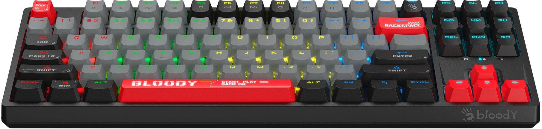 Клавиатура A4Tech Bloody S87 Energy механическая черный/красный USB for gamer LED (S87 USB ENERGY RED)