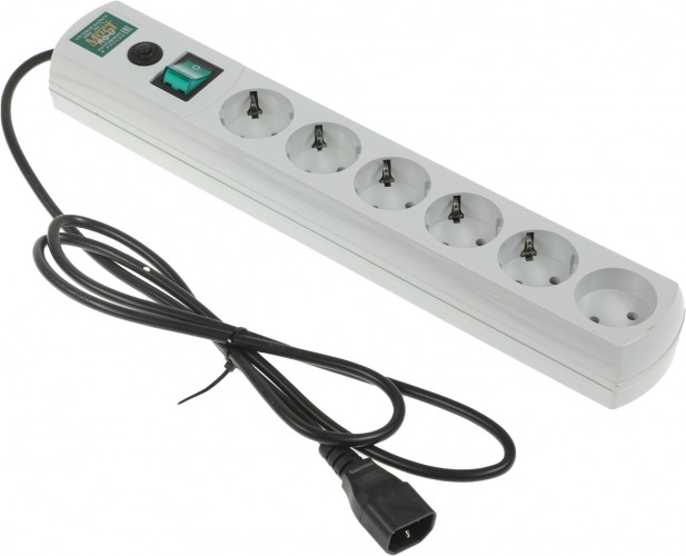 Сетевой фильтр Most RG-U 1.5м (6 розеток) белый (коробка)