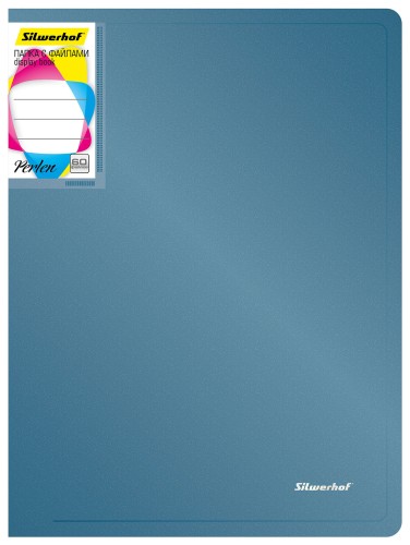 Папка с 60 прозр.вклад. Silwerhof Perlen 292961-74 A4 1мм карман синий металлик