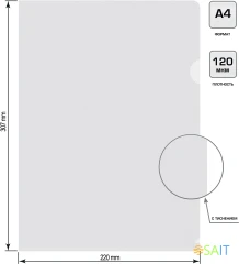 Папка-уголок Silwerhof Eco тисненый A4 пластик 0.12мм прозрачный