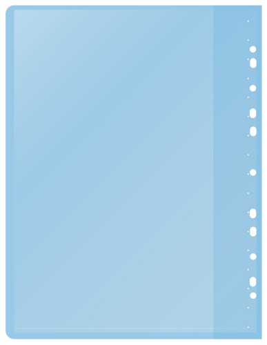 Папка-скоросшиватель Silwerhof 255120-02 A4 прозрач.верх.лист 10 вкладышей боков.перф. полипропилен голубой