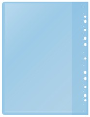Папка-скоросшиватель Silwerhof 255120-02 A4 прозрач.верх.лист 10 вкладышей боков.перф. полипропилен голубой