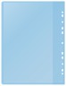 Папка-скоросшиватель Silwerhof A4 прозрач.верх.лист 10 вкладышей боков.перф. полипропилен голубой