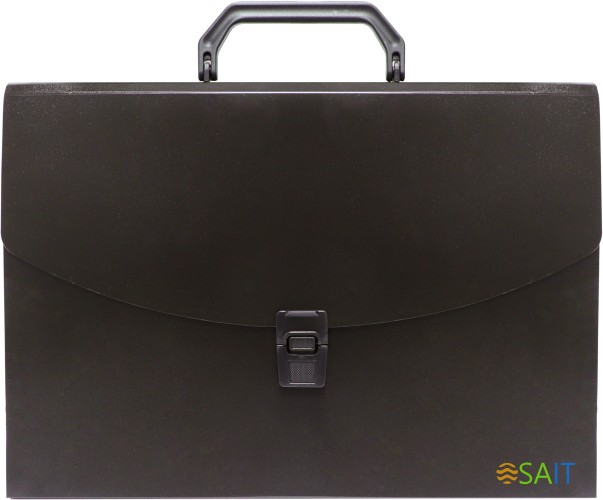 Портфель Бюрократ -BPP13BLCK 13 отдел. A4 пластик 0.7мм черный