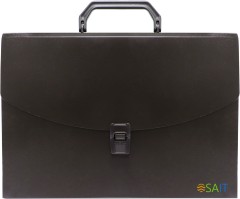 Портфель Бюрократ -BPP13BLCK 13 отдел. A4 пластик 0.7мм черный